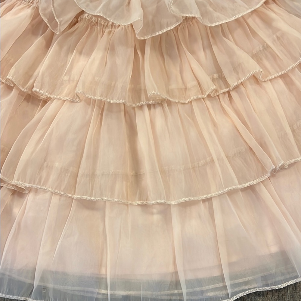 Elegant Peach Ruffled Skirt - Picture 3 of 8